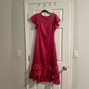 Rachel Parcell, pink satin dress